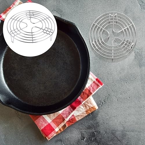 Miniatura 9 de Cabilock Rejilla redonda para cocinar  vaporizador de acero inoxidable, parrilla, enlatado, estante de enfriamiento para hornear  6.3 x 1.6 pulgadas