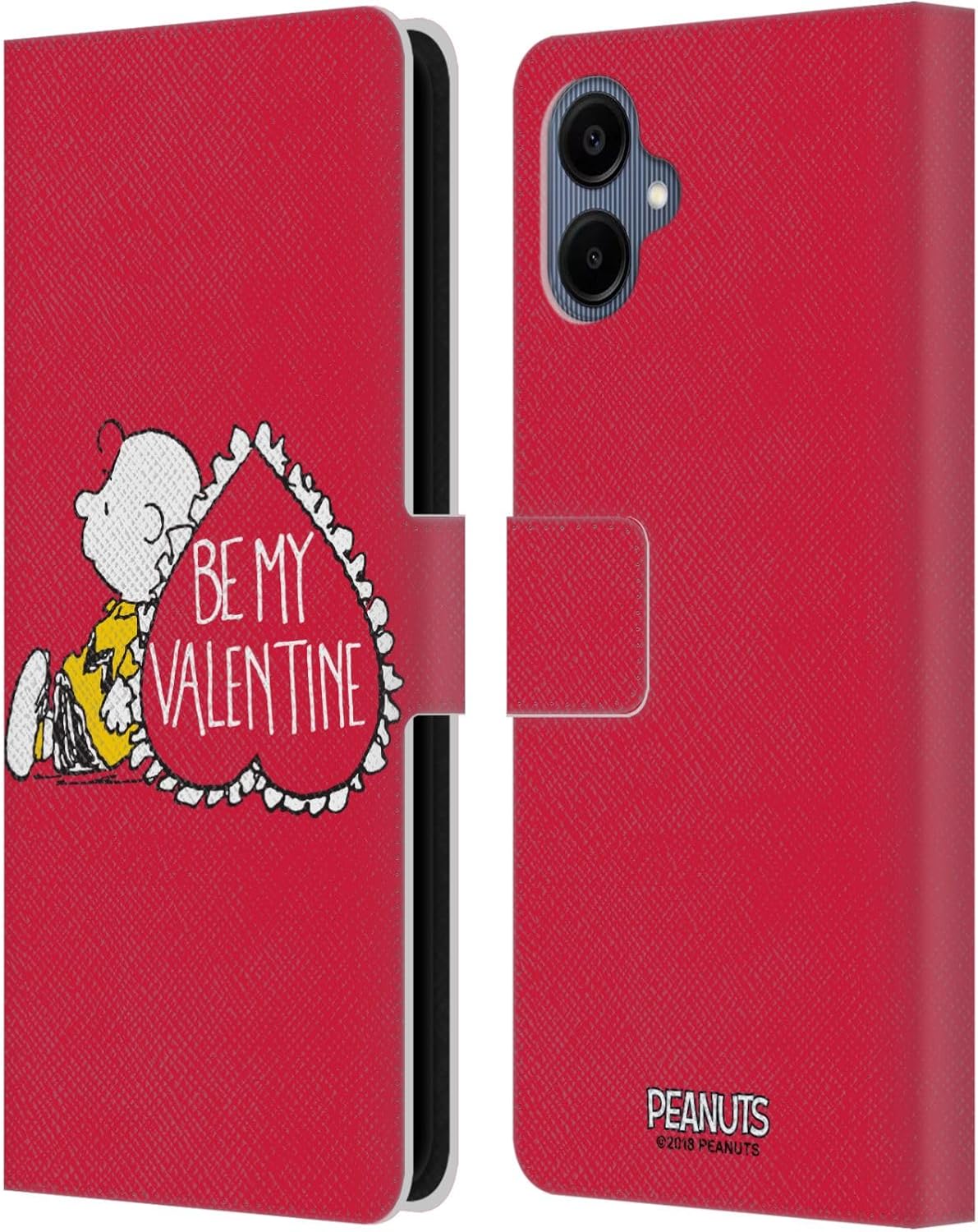 Head Case Designs Officially Licensed Peanuts Charlie Brown Valentine Sealed with A Kiss Leather Wallet Case Compatible with Samsung Galaxy A06 4G / 5G