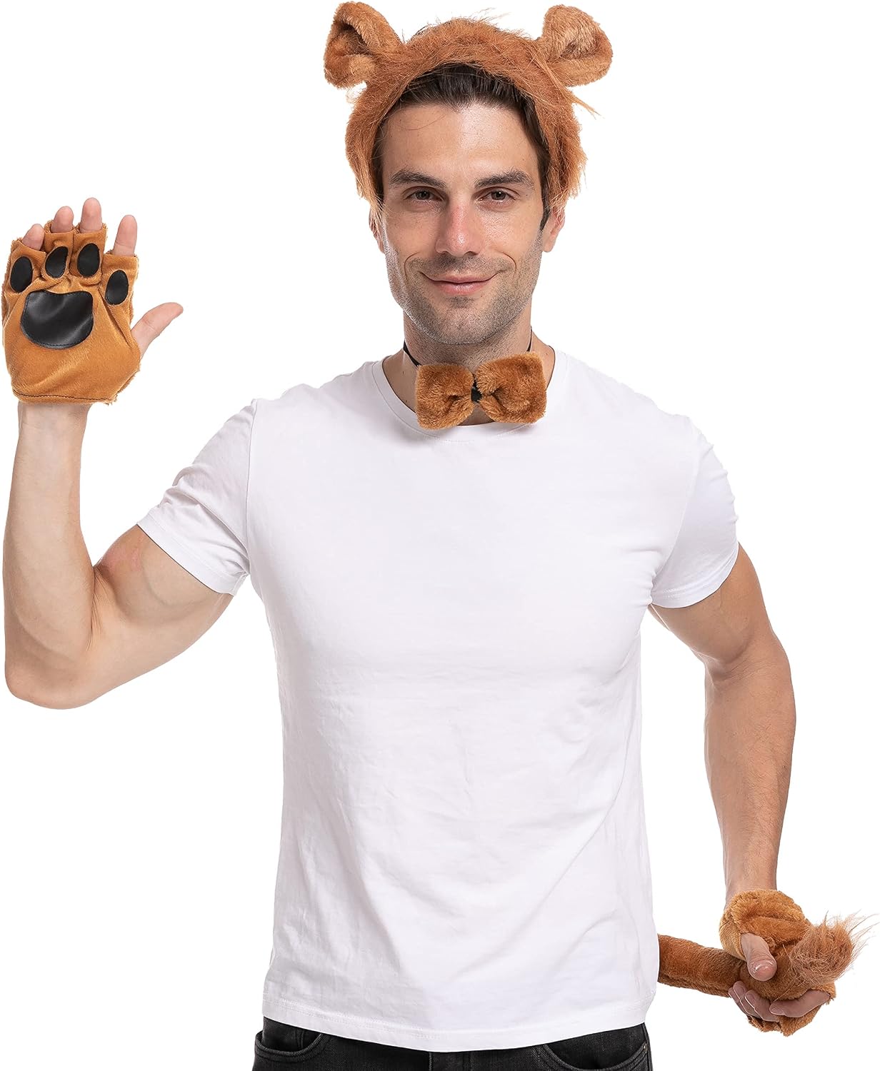 Spooktacular Creations Halloween Lion Accessories Set with Headband Ears and Tail, Lion Dalmatian Monkey Animal Costume Set