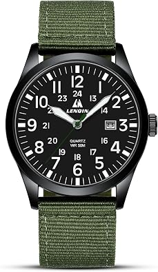 LN LENQIN Mens Watches Military Sport Analog Quartz Watch for Men