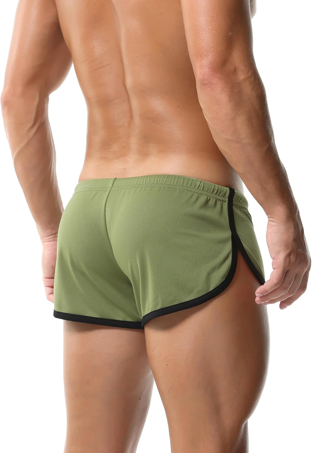 Men's Athletic Short Split Side Booty Short Bottoms for Running Gym Workout with Pouch - Image 6