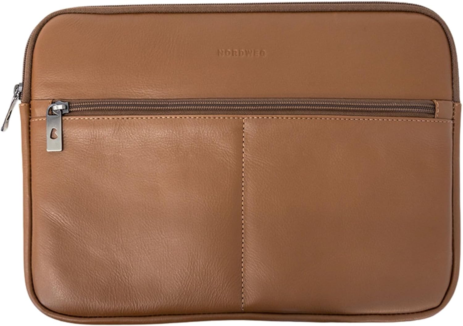Nordweg Workplace Leather Laptop Case NW107 – Premium Leather Laptop Sleeve with Padded Protection & Zippered Front Pockets