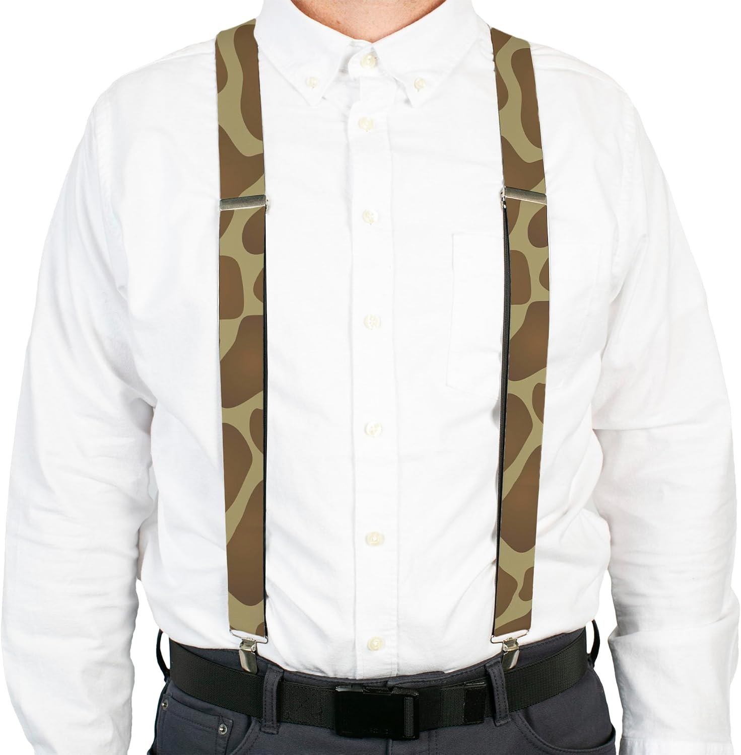 Buckle-Down Suspenders, Giraffe Spots Tan Brown
