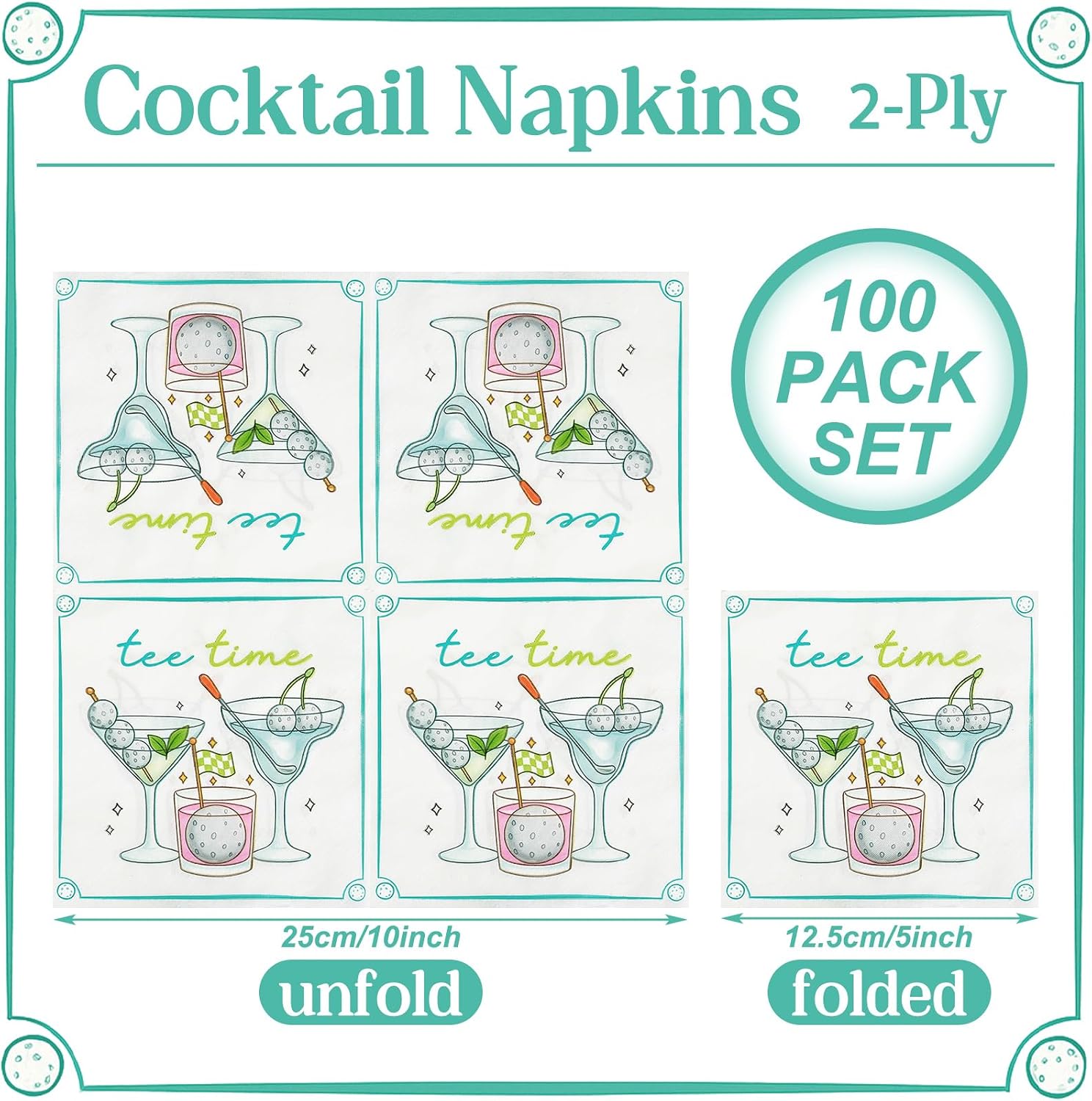 Colarr 100 Pcs Martini Napkins, a Tini Bit Older Disposable Cocktail Paper Napkin, Martini Party Decorations for Themed Events, Birthday Decorations, Bachelorette Party, Bridal Shower