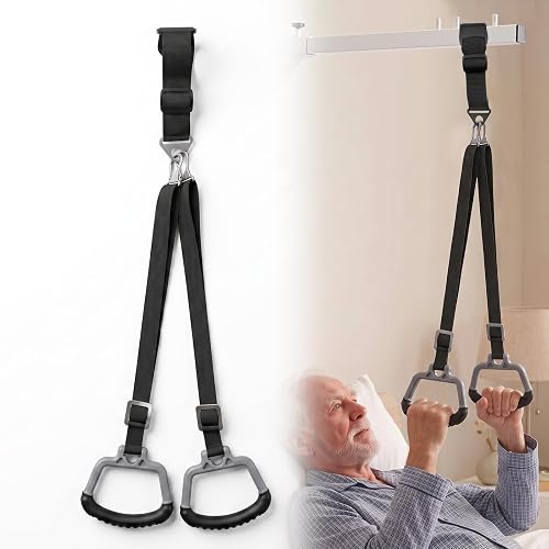 Bedside Trapeze Pull Handle,Bed Trapeze for Elderly Pull Up (Double handle) | perfect for bed movement, transfer and getting up, disabled and injured patients for home and hospital use，Mobility Transfer