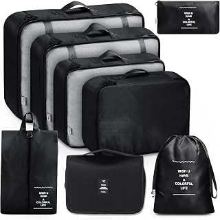8 Teilige/6 Teilige Packing Cubes, Kleidertaschen, Koffer Organizer für Urlaub und Reisen, Packwürfel Set Reise Würfel, Ordnungssystem für Koffer