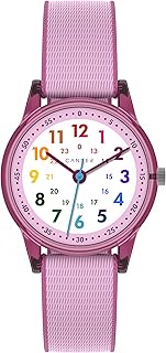 MNA 0130 F - Reloj de pulsera infantil con velcro, resistente al agua, 3 ATM, analógico, color rosa