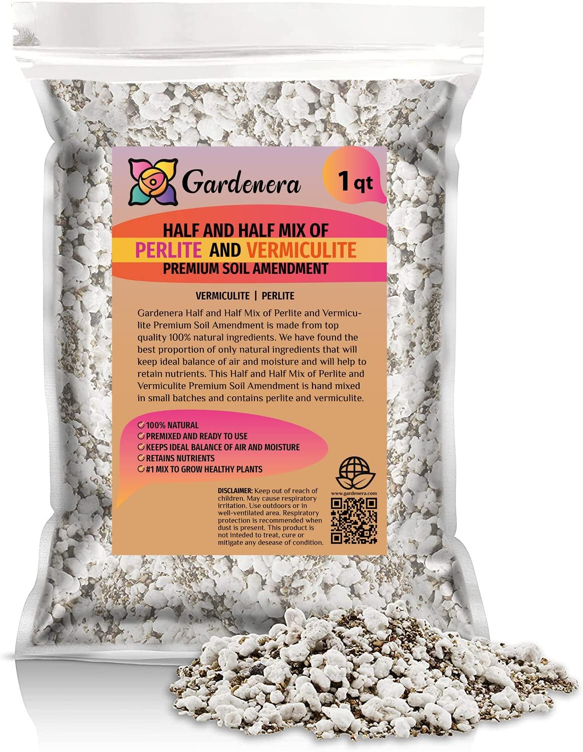 Achieve Ultimate Moisture Balance with Gardenera Perlite Vermiculite Blend - Perfect for Propagation and Moisture Control - 3 Quart