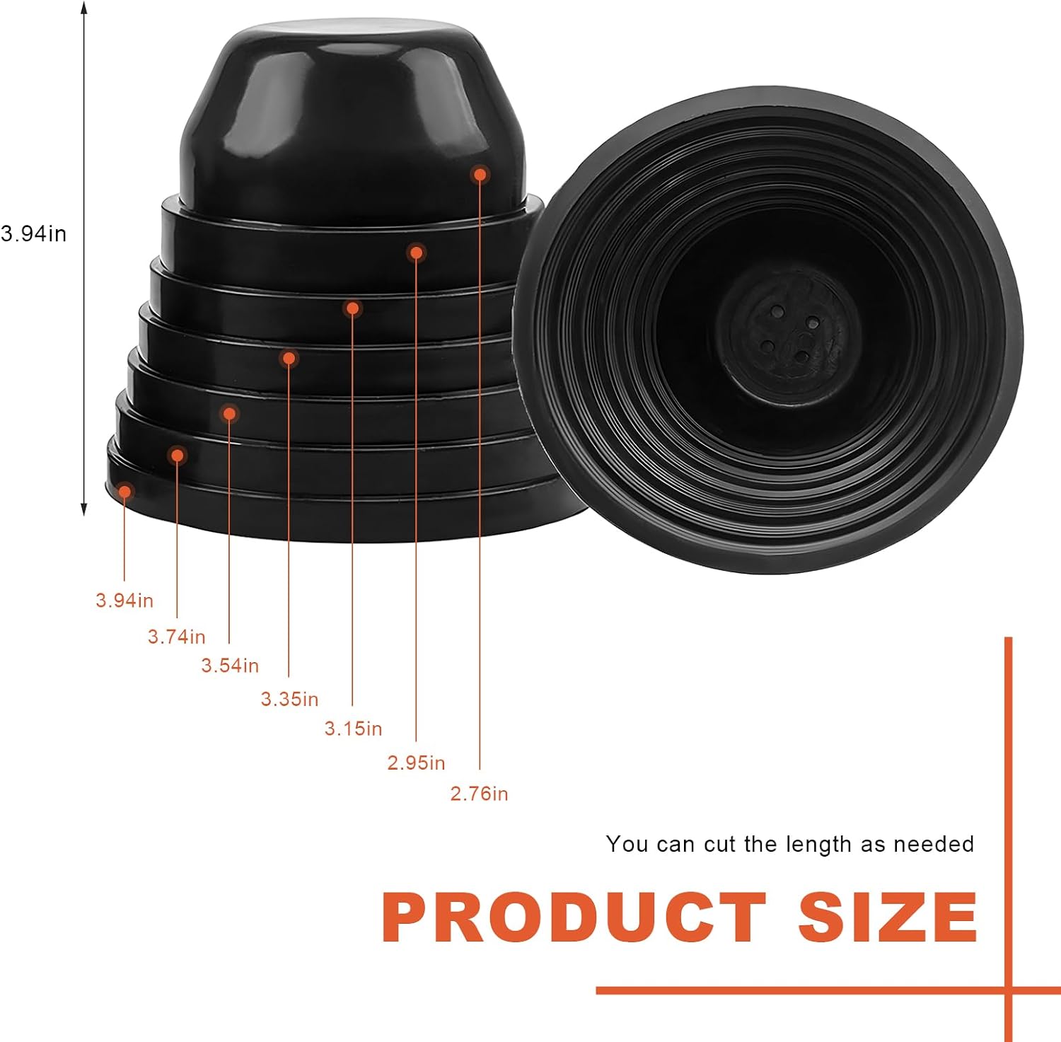 2 PCS Car Headlight Dust Covers, 100mm 4" Dustproof Vehicle LED Headlight Housing Shell, Adjustable Front Light Dust Cover Rubber Seal Cap for Most Cars SUVs Trucks RVs