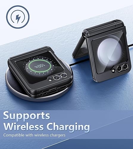 Miniatura 5 de FNTCASE Funda para Samsung Galaxy Z-Flip-5 Funda resistente a prueba de golpes para Samsung Flip 5 con función atril y clip para cinturón, cubierta