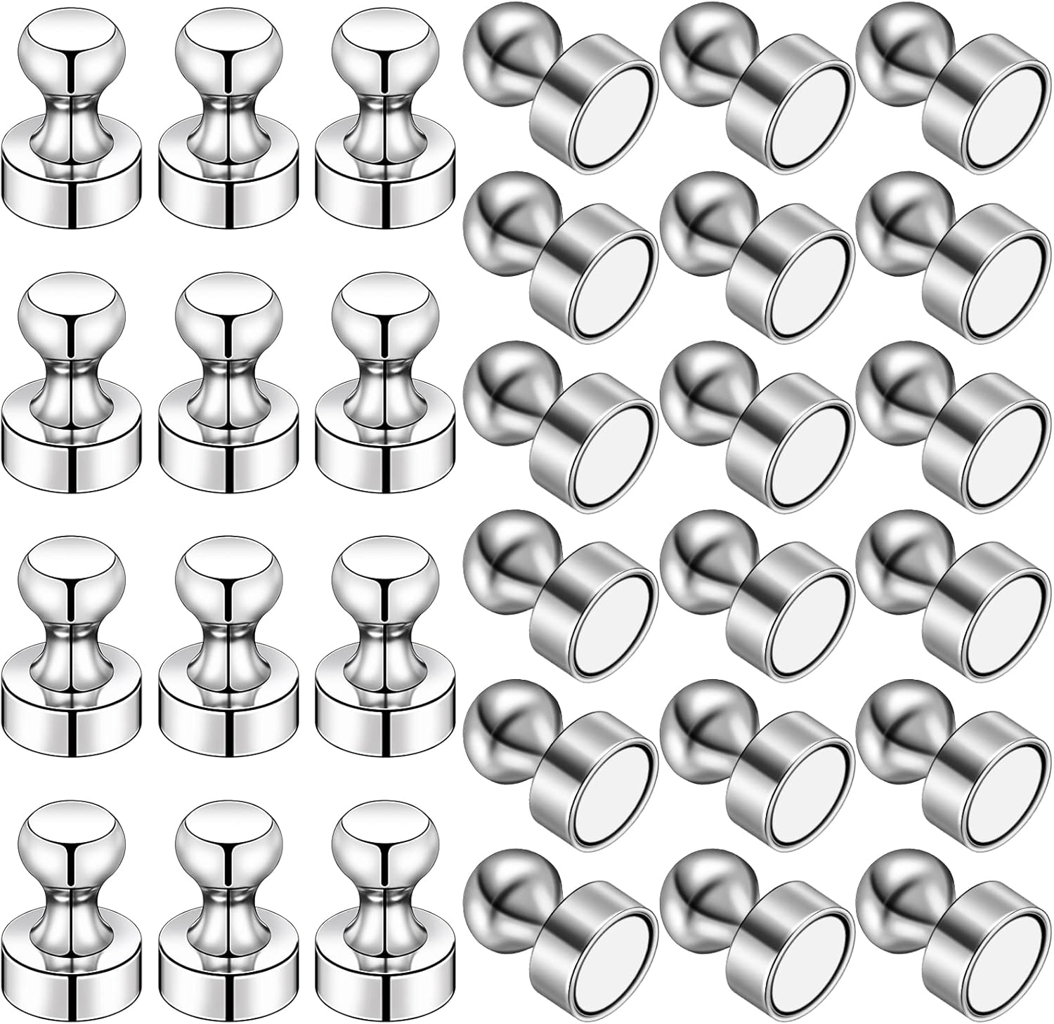30 Pcs Refrigerator Push Pins, Strong Metal