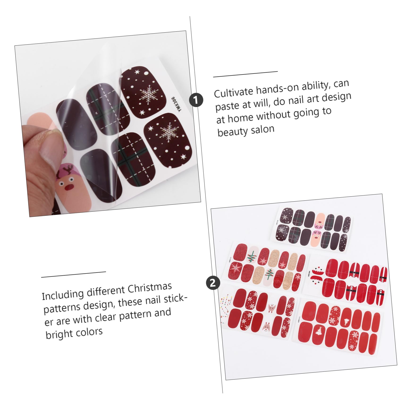 FRCOLOR 30 Fogli Adesivi Per Natalizi Decalcomanie Per Nail Art Natalizie Invernali Adesivo Per Nail Art Natalizio Adesivo Di Arte Del Di Natale Pellicola Per