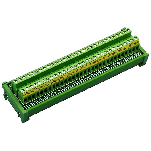 Electronics-Salon Módulo de distribución de bloque de terminales de tornillo de 30 posiciones 24A400V para montaje en carril DIN.