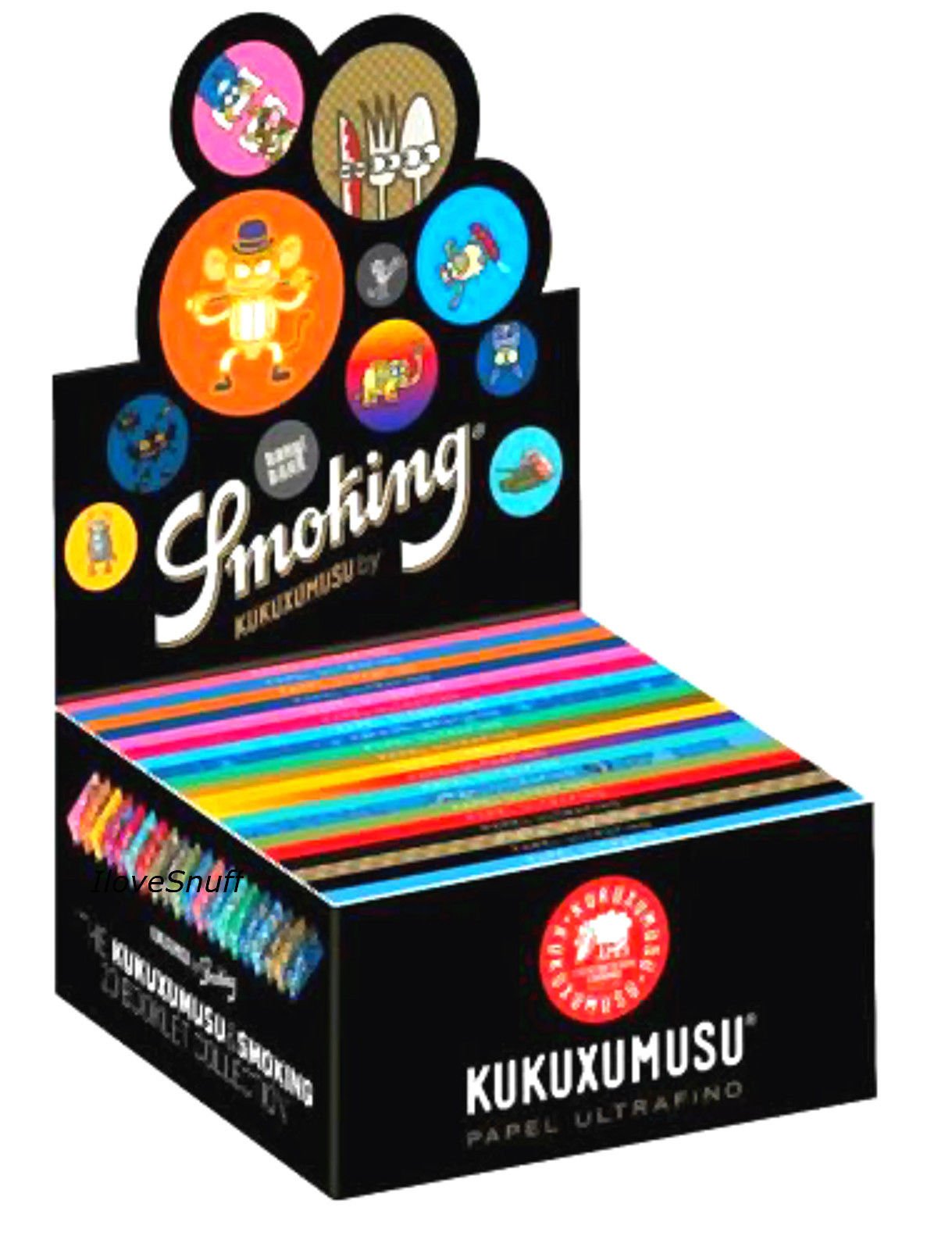 1 Box King Size Papers 50 x 33 Blättchen Long Papers mit 20 unterschiedlichen Motiven Original®