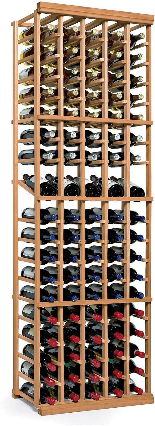 N'FINITY Wine Rack Kit - 5 Column with Display - Natural Finish - Solid Mahogany