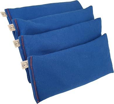 Pack of 4 Unscented Organic Flax Seed Eye Pillows 8.5 x 4 Soft Cotton Flannel - Soothing & Relaxing - Yoga Massage Sleep Meditation