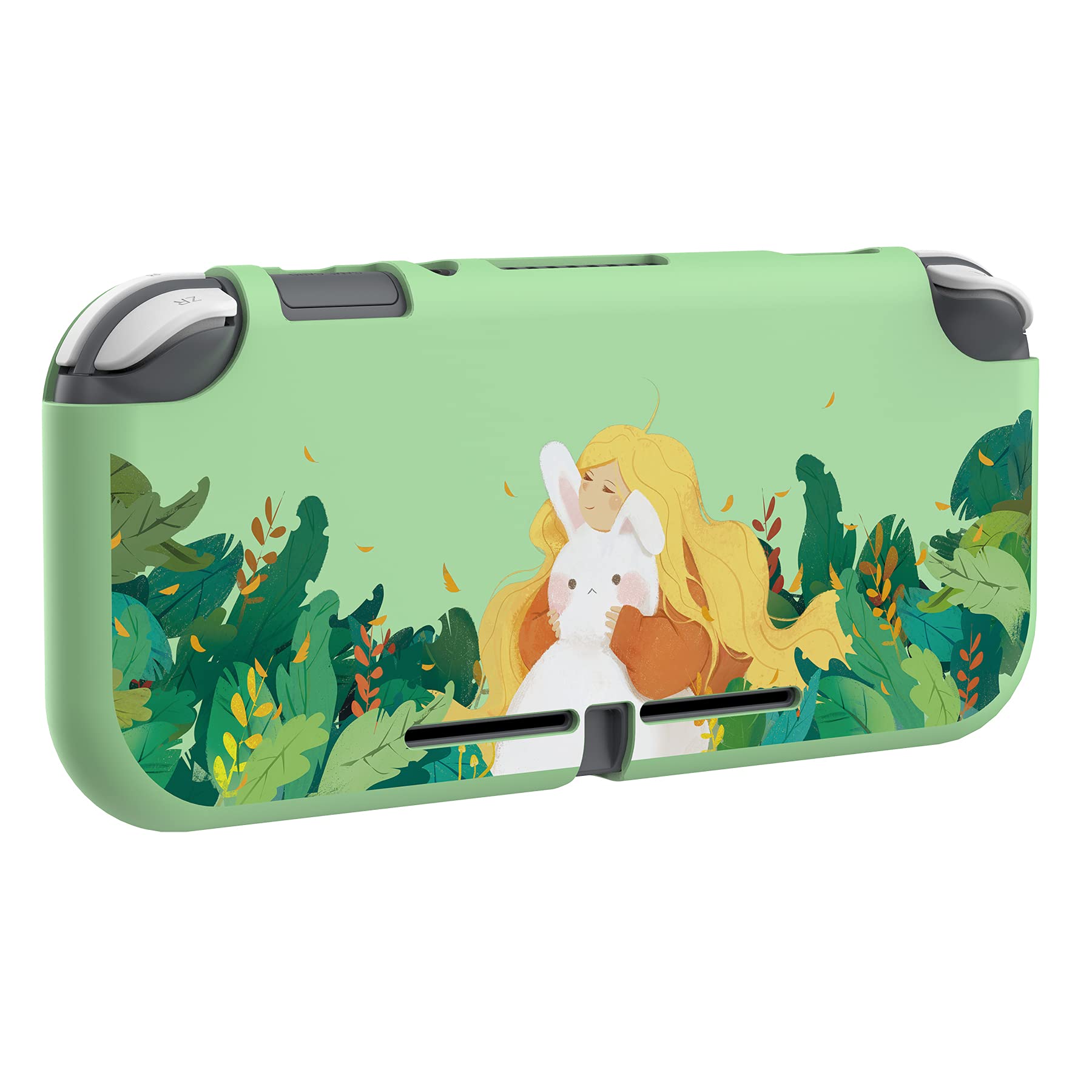 eXtremeRate PlayVital Cover per Nintendo Switch Lite,Custodia Protettiva Copertura TPU Morbido Carino per Nintendo Switch Lite Console,Coniglio e Ragazza