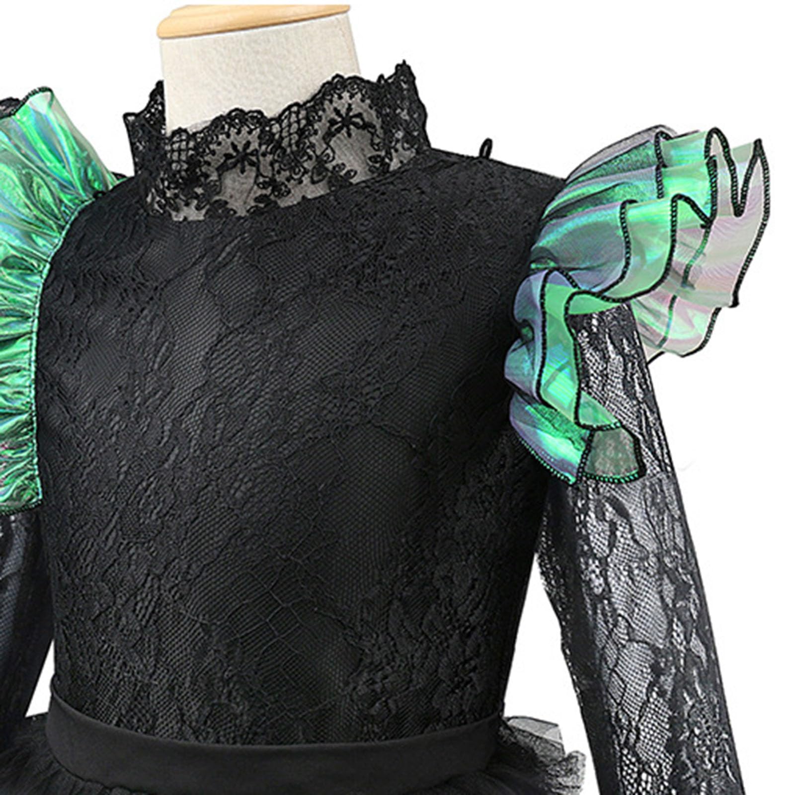 Vesstidos Larga para Niñas, Disfraz Bruja Buena, Vestido Tul de Fantasía con Capas, para Fiesta Temática, Cumpleaños Halloween Actuación y Escenario