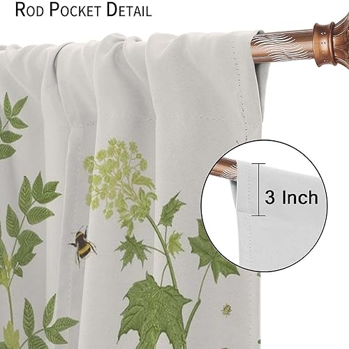 Miniatura 593 de Retro 70s Floral Blackout Window Curtains, Watercolor Flower Plant Rustic Modern Style Pattern Window Drapes, for Bedroom Living Room 42x45in 2