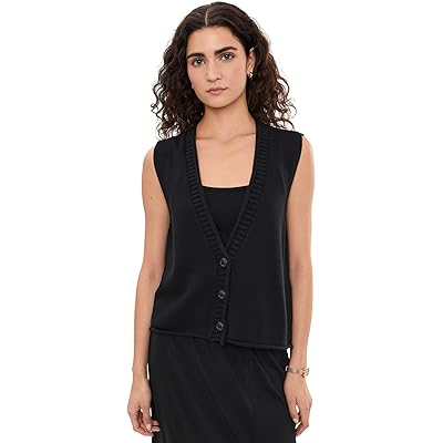 Eileen Fisher Peruvian Cotton Blend V-Neck Vest