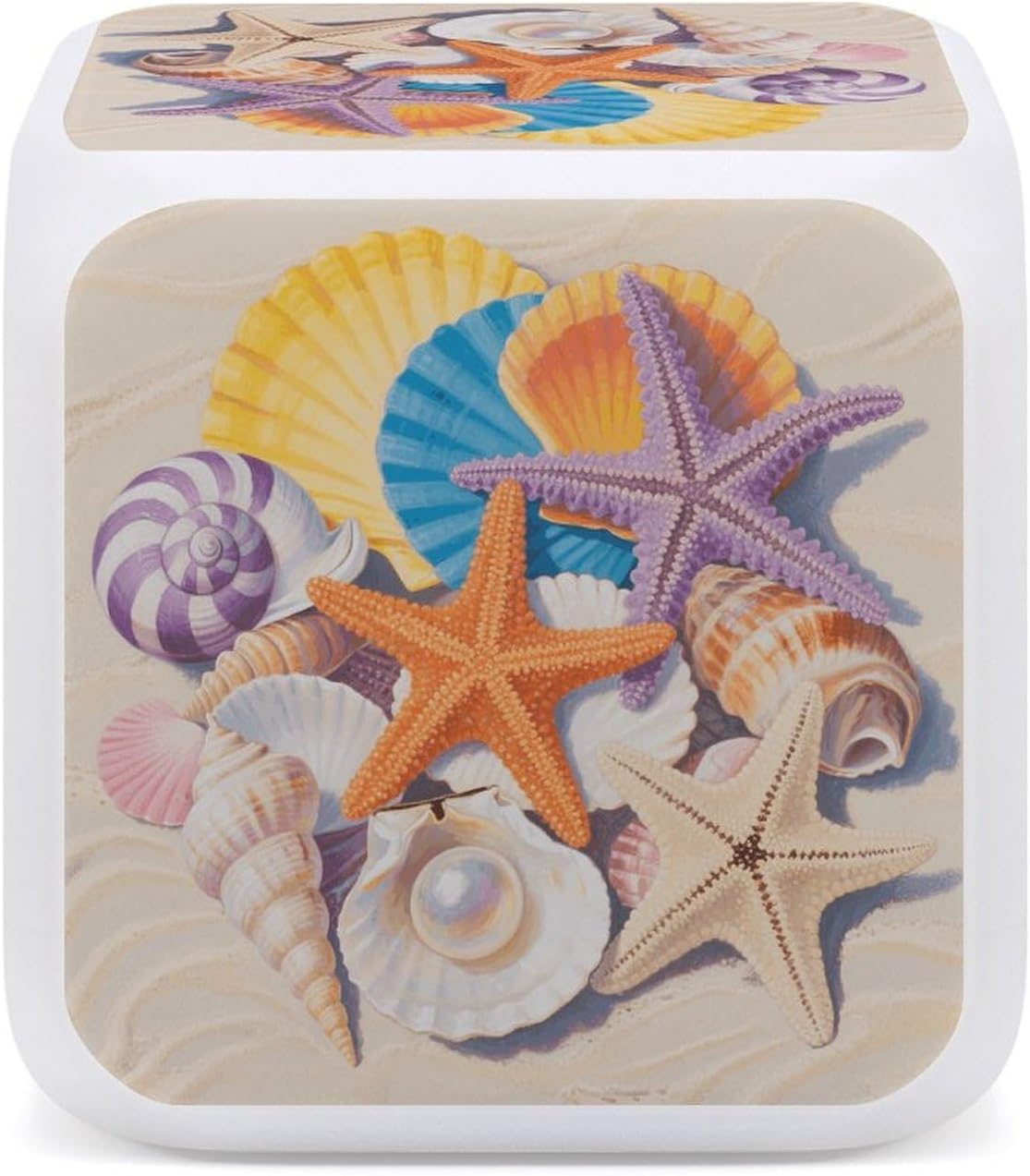 Colorful Seashell and Starfish 7 Color Changing Night Light Alarm Clock Smart Digital LED Clock with Temperature, Date & Week Display - Easy to Use Wake-up Clock for Heavy Sleepers image 5