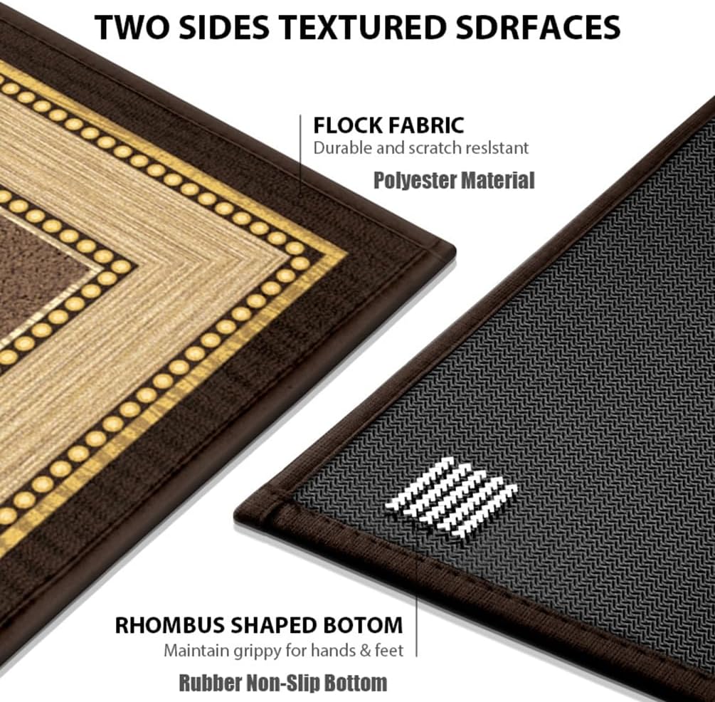 Half Round Inside Front Door Mats Non-Slip Washable Indoor Outdoor Entryway Doormats Cute Semi Circle Heavy Duty Welcome Mat for Entrance,Low-Profile High Traffic Areas Entry Rug 20" x 32"