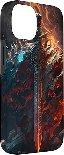Miniatura 6 de iPhone 11 Pro Max Espada llameante y escudo el símbolo de la funda guerrera