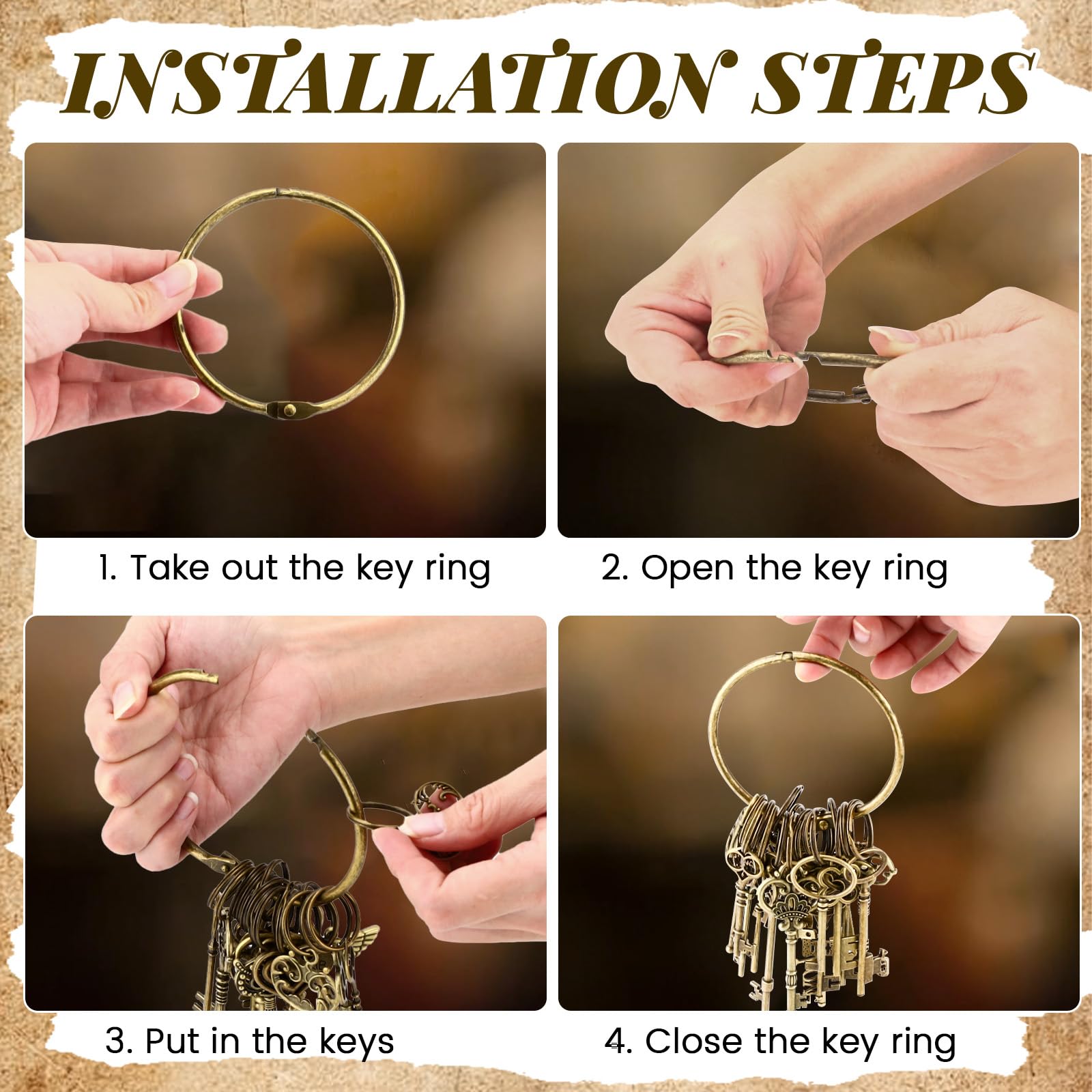 17 Pieces Skeleton Keys Kit for Antique Furniture Skeleton Key Set, Vintage Keys - Image 4