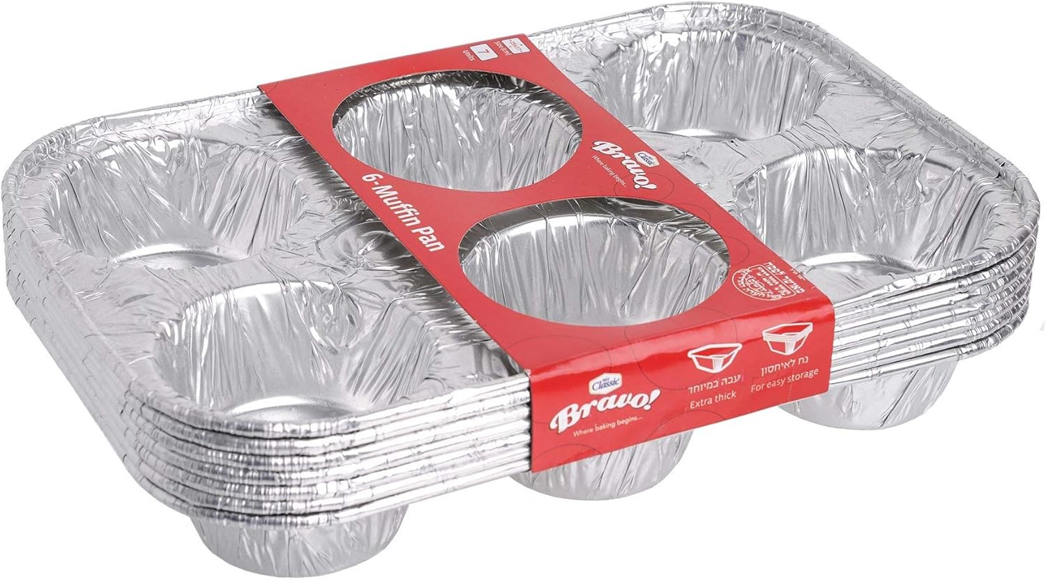 Pack of 7 Aluminium Foil Muffin Pans Reusable and Disposable Muffin