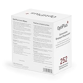 OptiPlus Eyeglass Lens Wipes l Pre-Moistened l Cleaning Wipes for Glasses, Smart Phones, Optical Lens, Goggles, and Watch Screen l Quick-Dry & Scratch-Free | 252 Count (504 Count (Pack of 1))