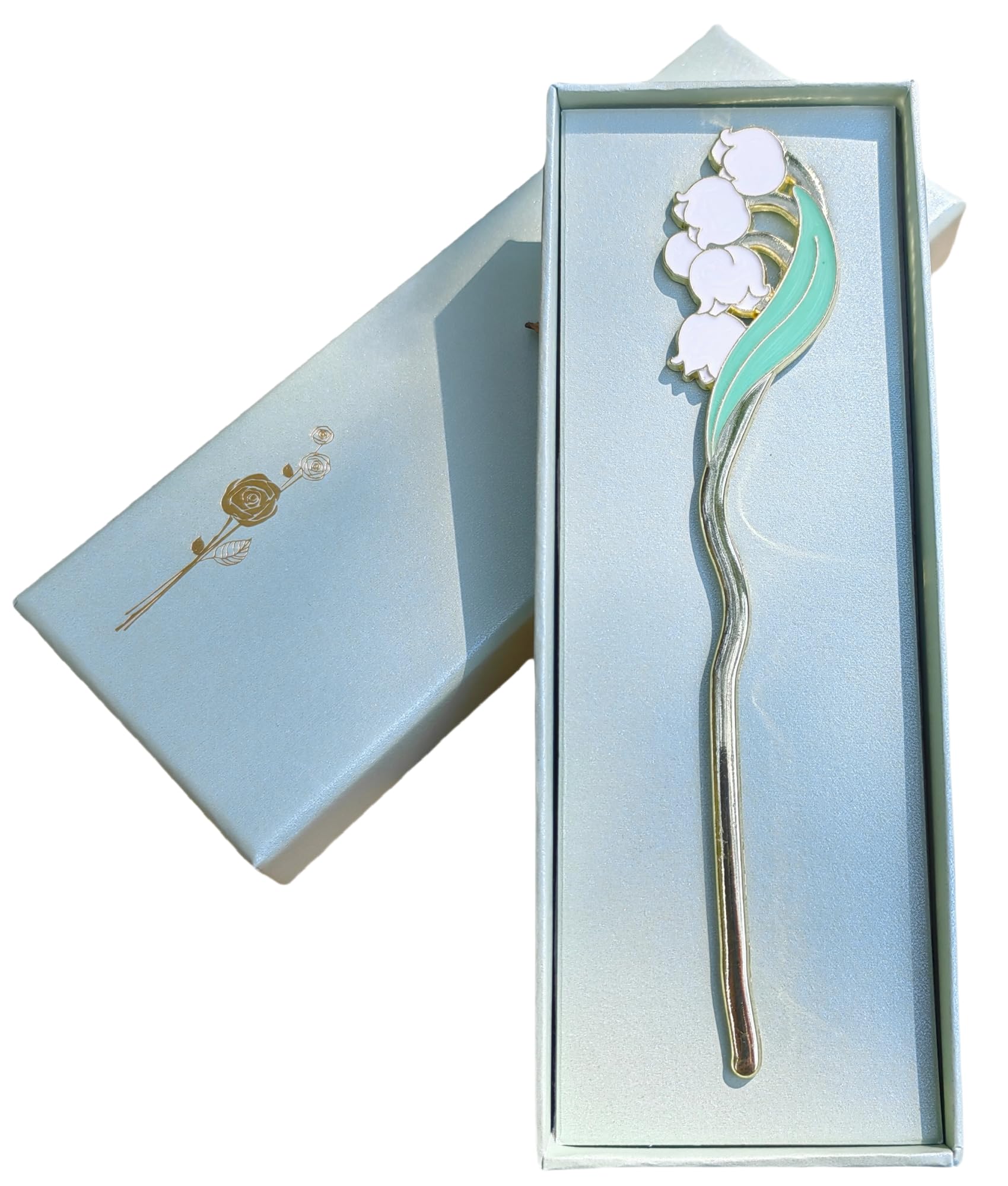 Famweylami Metal Bookmark, Gift for Book Enthusiastic, Friends, Bookworm,Teacher, Girls, Women -Lily of the Valley
