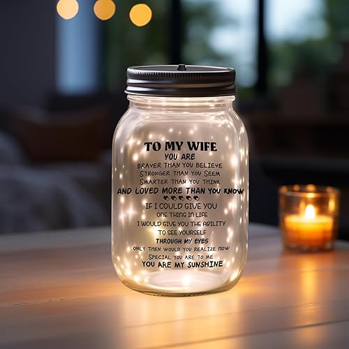 Miniatura 4 de CNVOILA Regalos del Día de San Valentín para Ella, Para Esposa de Esposo, Frasco Mason de San Valentín Esmerilado, Elegante Decoración