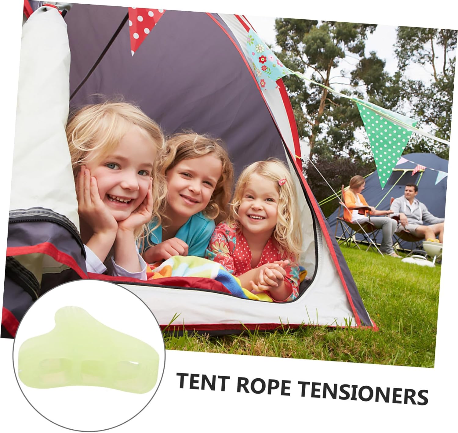 30pcs Night Glow Rope Tighteners Waterproof Plastic Tent Cord Buckles Anti-Slip Adjustable Clips for Camping Outdoor Tarp Accessories