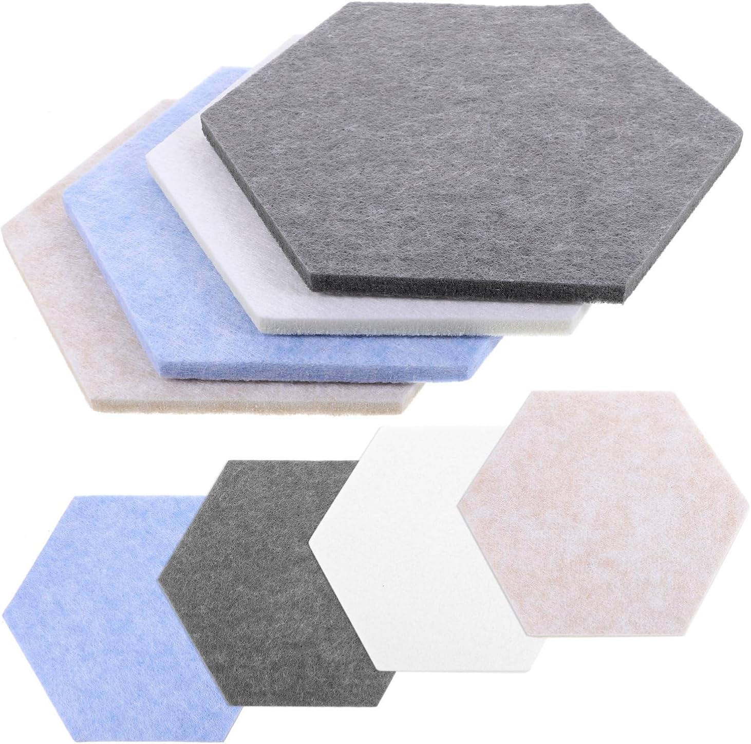 8pcs Self-Adhesive Hexagon Felt Bulletin Board Tiles Colors Decorative Felt Pin Boards for Home Office and Classroom Memo Use