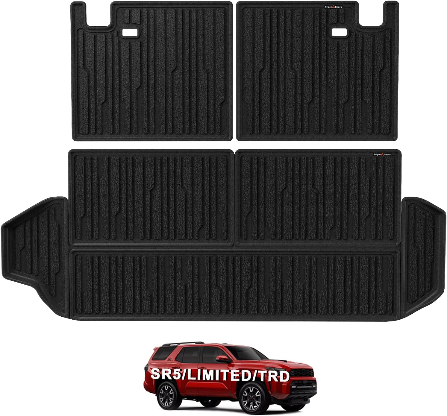 TripleAliners Trunk Mat & Rear Seatback Mat Fit for Toyota 2025 4Runner All Weather TPE Liners Accessories Custom Fit 6th Generation 4Runner TPE Heavy-Duty Covers(Only for 7 Seats) 7seats seatback+trunk mat