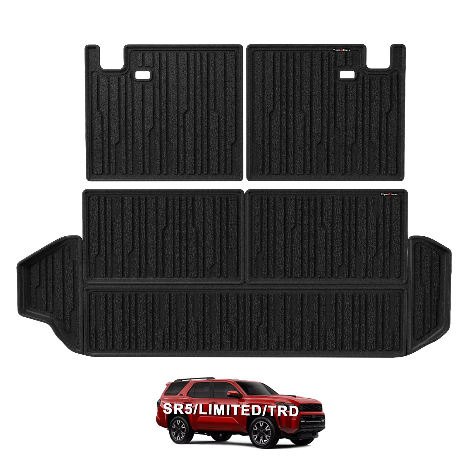 TripleAliners Trunk &amp; Rear Seatback Mat for 2025 2026 4Runner (7 Seats)