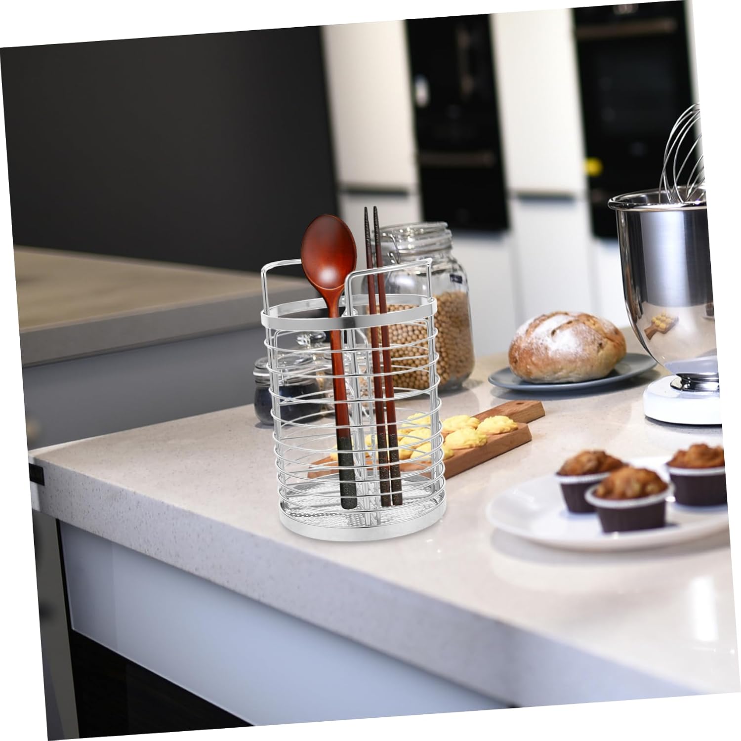 Detachable Stainless Steel Cutlery Holder Multi Utensil Organizer for Kitchen Compact Spoon Chopstick Storage Easy Clean Design for Modern Rustic Spaces