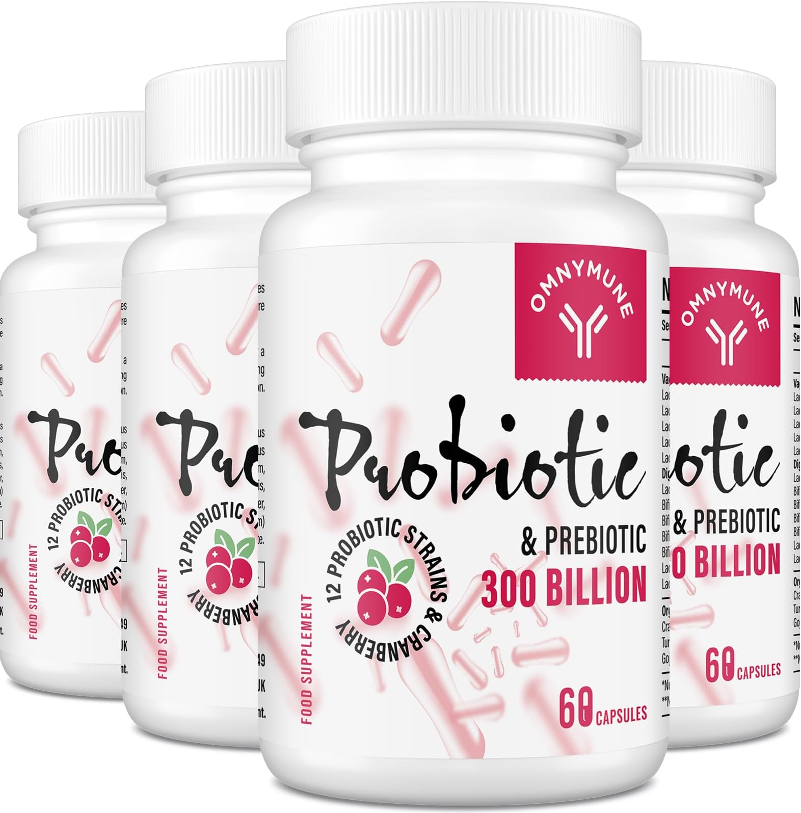 Probiotics for Women 300 Billion CFU, 12 Strains + Prebiotics, Digestive & Vaginal Health, 240 Capsules