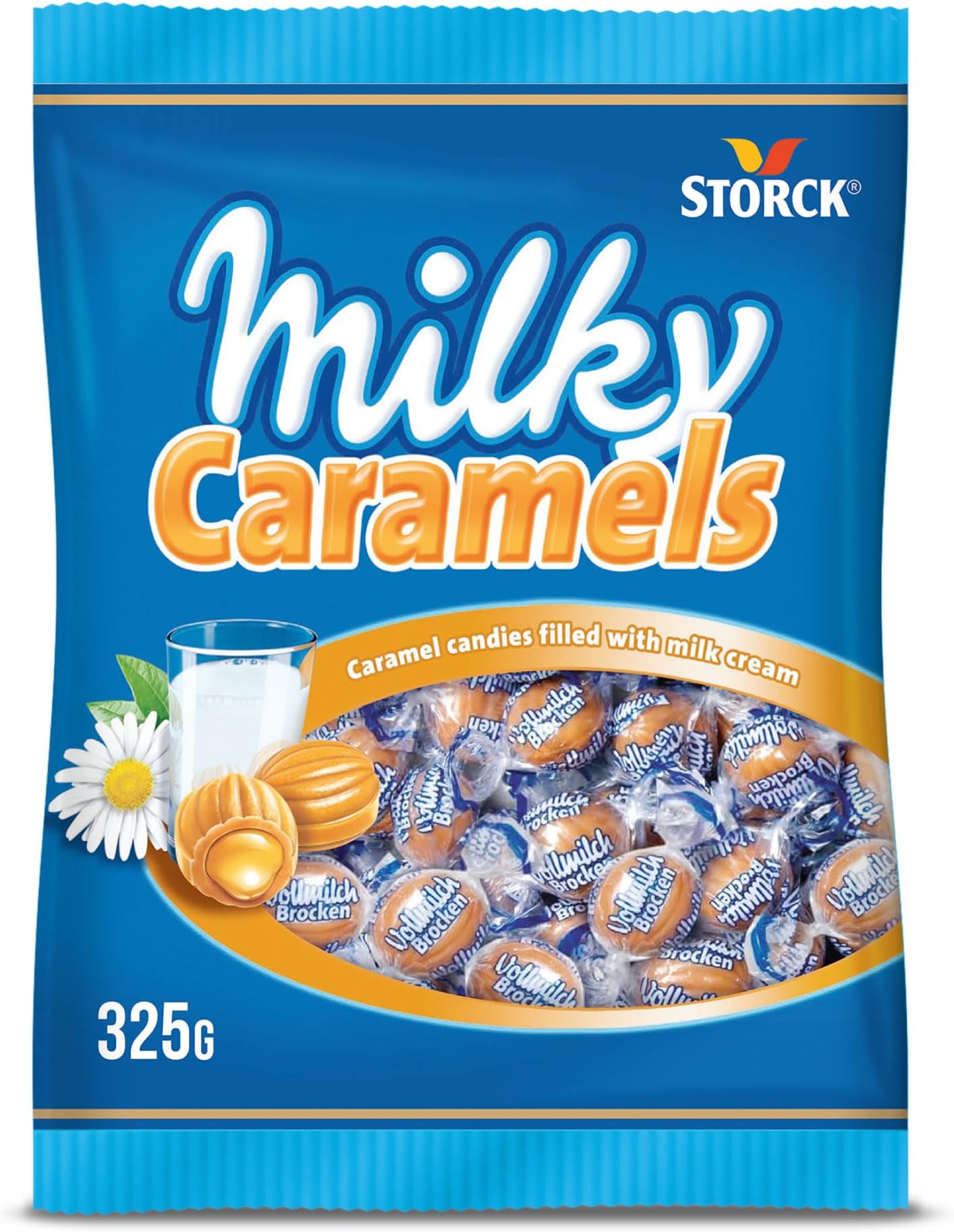 Storck Bunte Welt Milk Caramel Candies 325g, Creamy Milk and Caramel Sweets Individually Wrapped for Sharing with Family and Friends