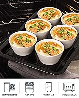 Vista 3 de Tazones pequeños de porcelana, cuencos de postre de 8 onzas, aptos para horno, cuencos para helado, tazas de caldo, juego de 6