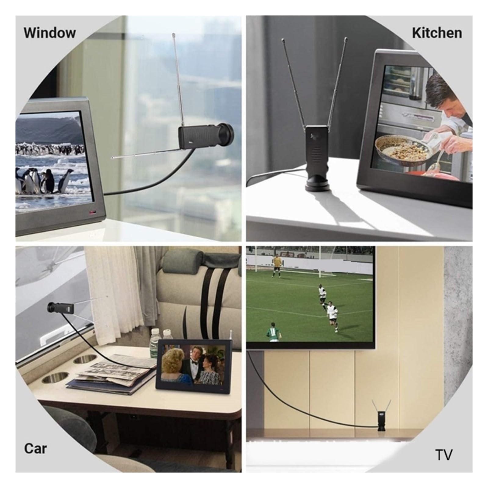 Antenna TV Portatile For Interni, Compatta E Leggera For Godere Di Una Ricezione Digitale Nitida Copertura più ampia