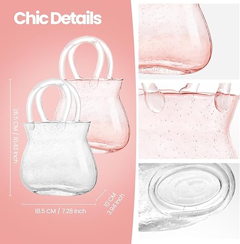 Miniatura 6 de Florero único para centros de mesa, florero estético de cristal para decoración de habitación de flores, bonito jarrón decorativo moderno de vidrio