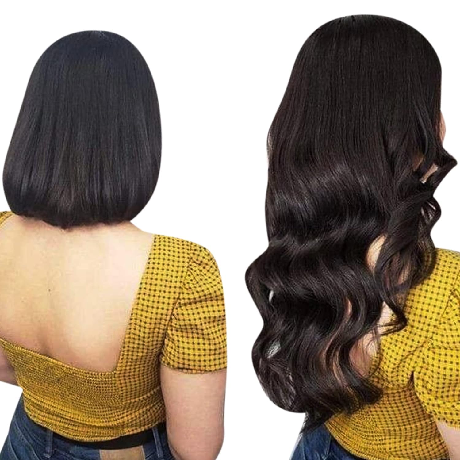 LaaVoo Extension Capelli Veri Con Filo, Castano Scuro 80g, Capelli Remy Lisci, Leggeri e Invisibili, per Uso Quotidiano, 30cm Colore 2