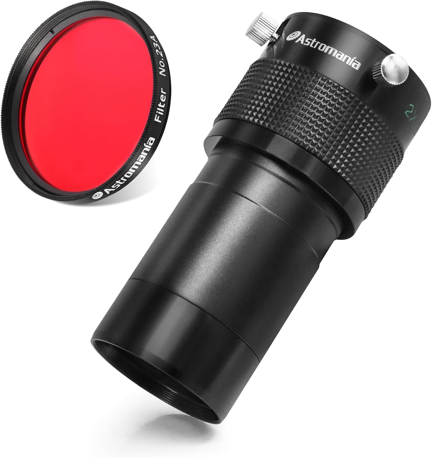 Astromania 2" Color/Planetary Filter for Telescope - #23A Light Red - Bundle with - 2" Barlow Lens 2X with ED Glass