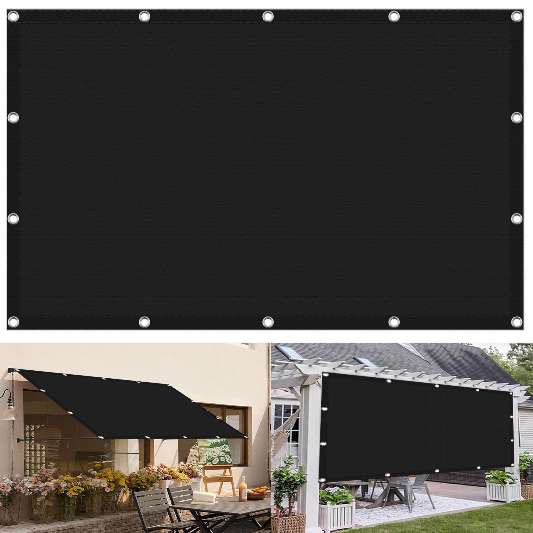 EIDEMED Sonnensegel Rechteck – 1,4m X 4m, 98% UV-Schutz, Wasserdicht, Mit Befestigungs-Kit Für Garten & Terrasse