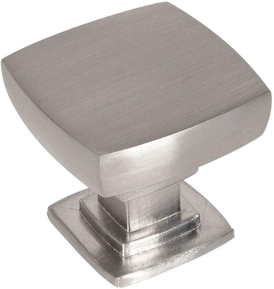 Cosmas 10 Pack 5232SN Satin Nickel Contemporary Square Cabinet Knob