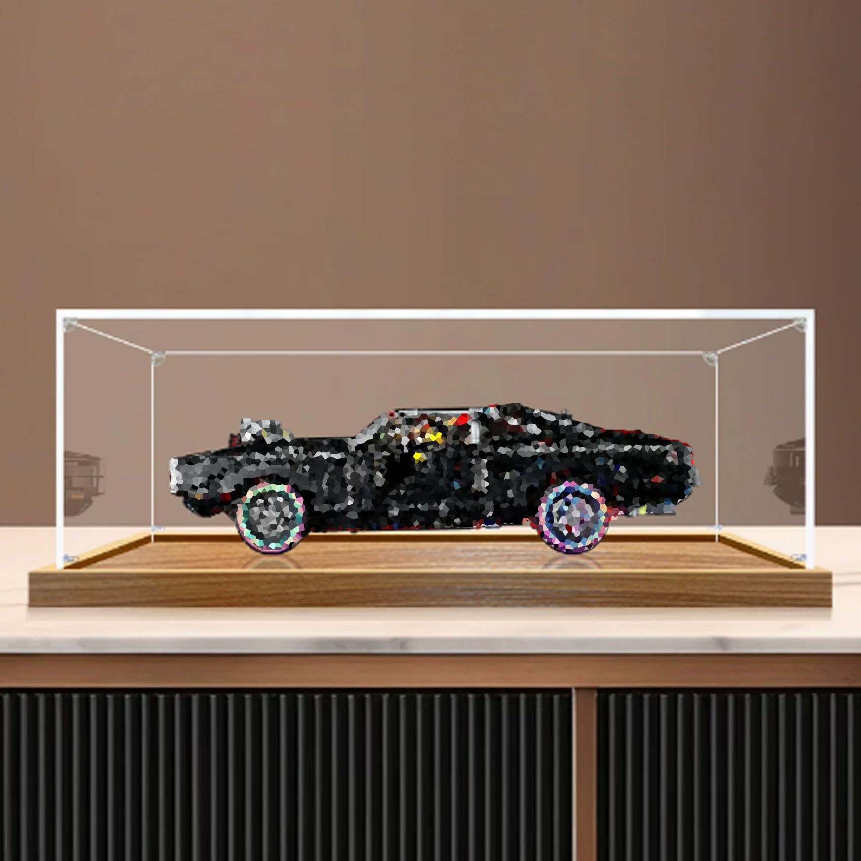 Acrylic Display Case for Le-go 42231 Model (Wooden3mm)