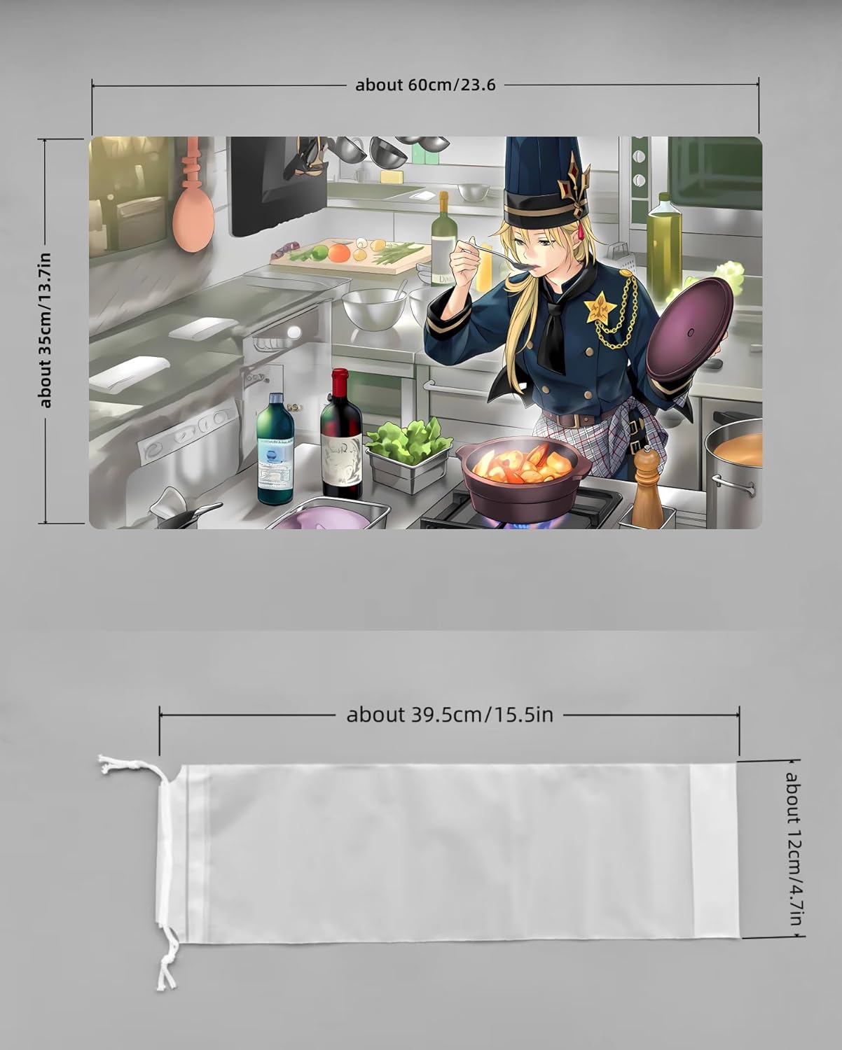 Playmat Without Zones Poissoniere de Nouvelles TCG CCG Trading Card Game Mat & One Bag(ZC021-K)