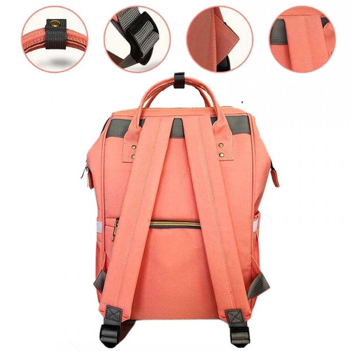 Diaper Backpack Bag Multi-Function Waterproof Travel for Baby Care, Large Capacity (Black)