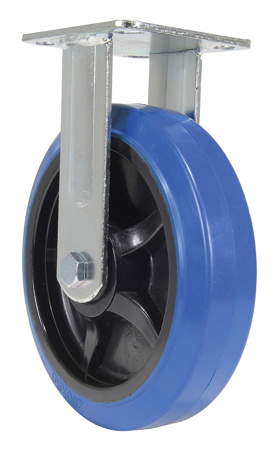 Vestil CST-BB-8X2ER-R Elastic Rubber Rigid Caster 8 In. Diameter x 2 In. Width 770 Lb. Capacity Blue/Black